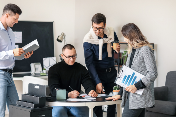 Group of professionals in an office