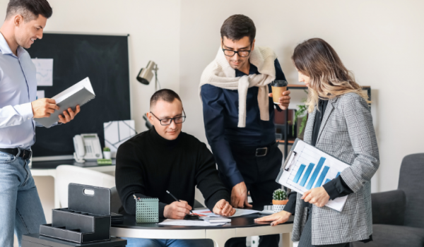 Group of professionals in an office